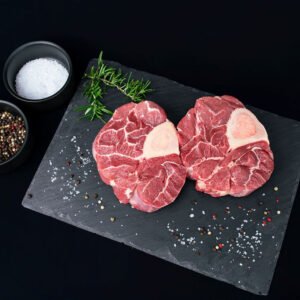 Premium beef shin with bone ready for braising