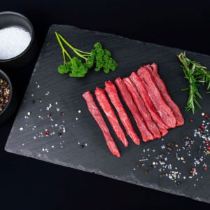 Premium beef strips ready for quick stir fry dishes