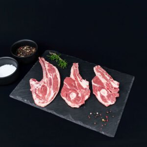 Fresh lamb chops, tender and juicy
