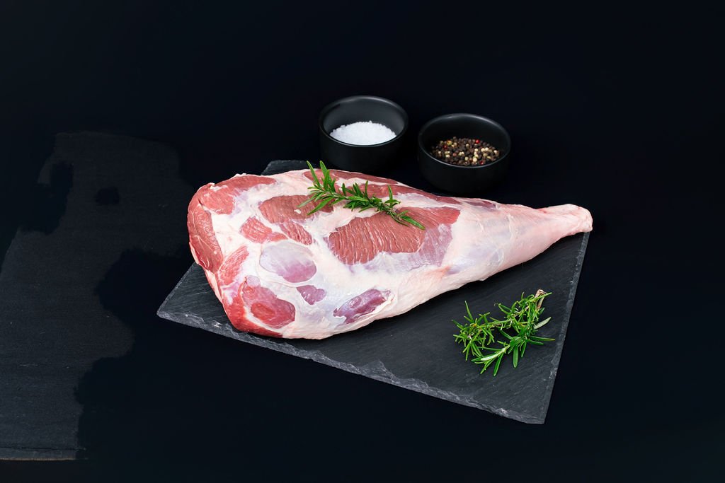 Premium New Zealand lamb leg ready for roasting